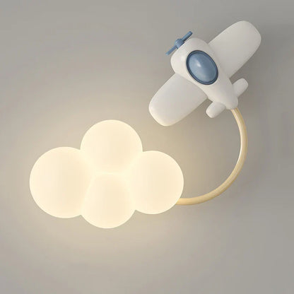 Kinderkamer Wandlamp met Sterren, Regenboog en Vliegtuig – Creatieve LED Verlichting voor Babykamer en Speelkamer