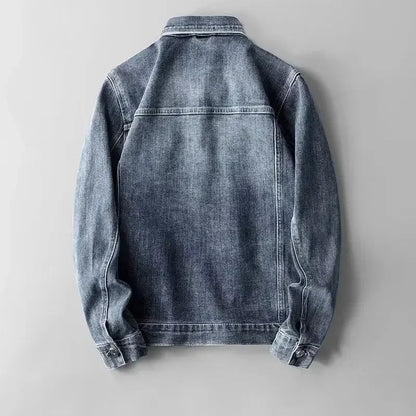 Klassieke Blauwe Denim Jas Met Knoopsluiting