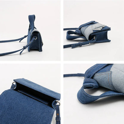 Stijlvolle Blauwe Denim Handtas