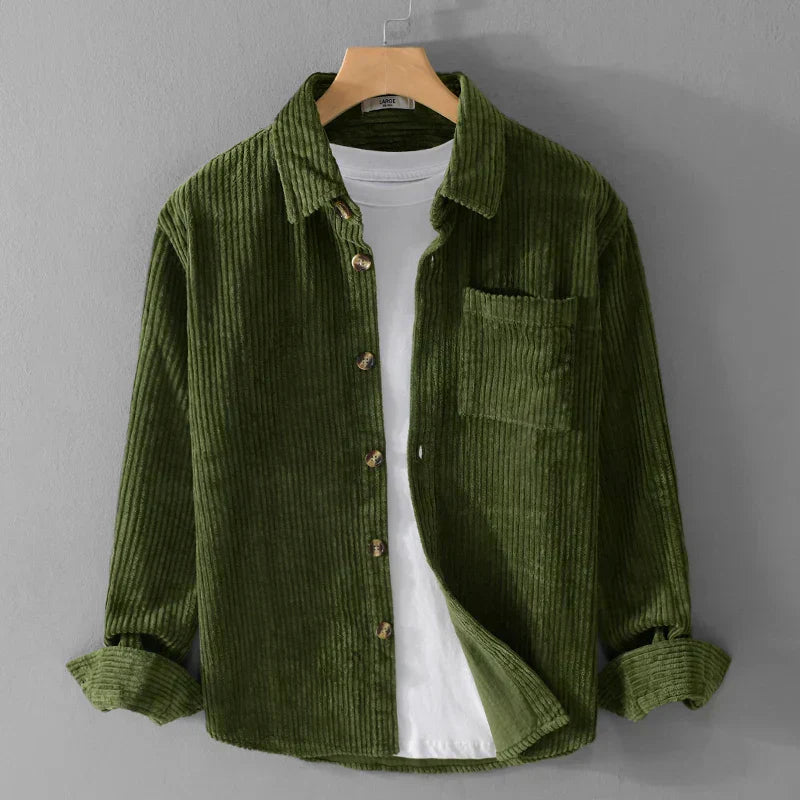 Heren Overhemd Corduroy Casual Kwaliteit Stof - StudioMarella