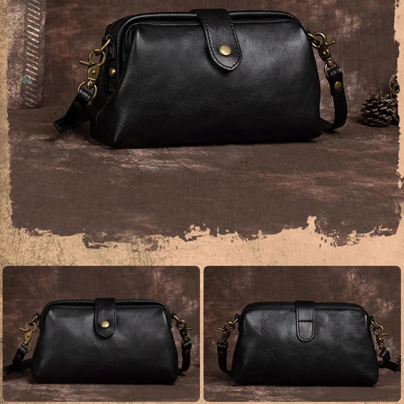 Handgemaakte Retro Schoudertas Leer Vintage Crossbody Dames Handtas Bohemian Stijl Draagtas Everyday