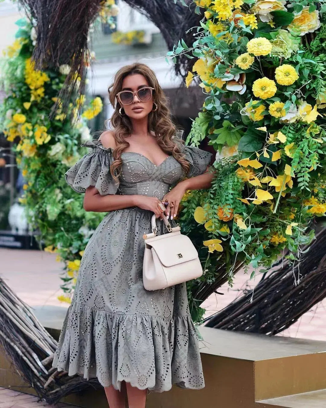 Rode Feestjurk Off-shoulder Prinsessenjurk voor Meisjes