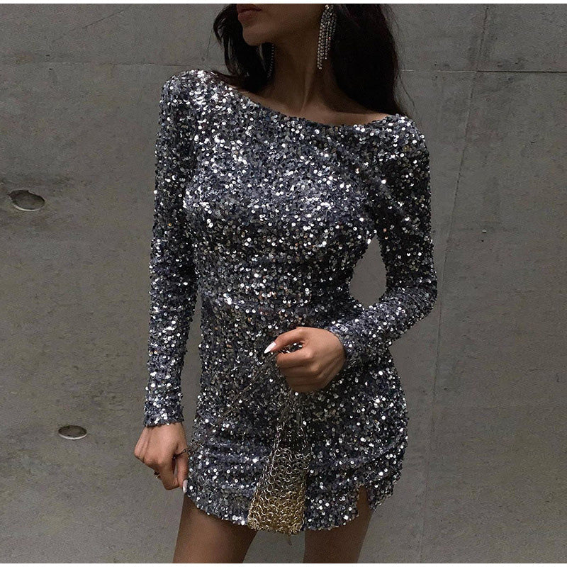 Feestjurk Glitter Open Rug Vrouwelijk