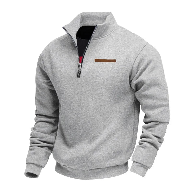 Heren Fleece Trui met Kwart Rits Zakken