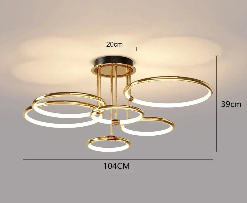 Sansoti | LED Ring Plafondlamp – Moderne Design Plafonnière (3–6 Ringen) – Dimbaar & Warm/Neutraal/Koud Licht