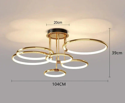 Sansoti | LED Ring Plafondlamp – Moderne Design Plafonnière (3–6 Ringen) – Dimbaar & Warm/Neutraal/Koud Licht
