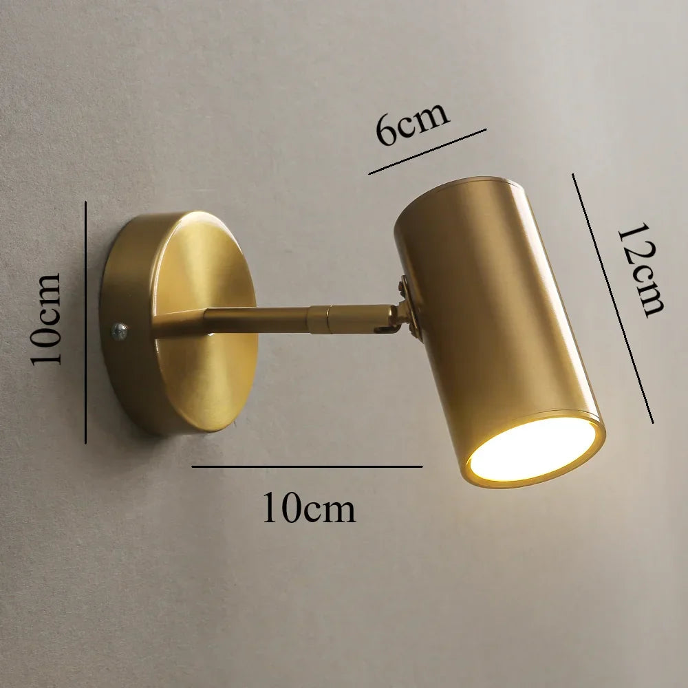 Wandspot LED Draaibaar Metaal Zwart Goud Geïntegreerd Slaapkamer Woonkamer Leeslamp Accentverlichting Modern Minimalistisch