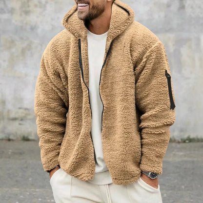 Heren Fleece Jas Warm Gevoerd met Capuchon Zacht - StudioMarella