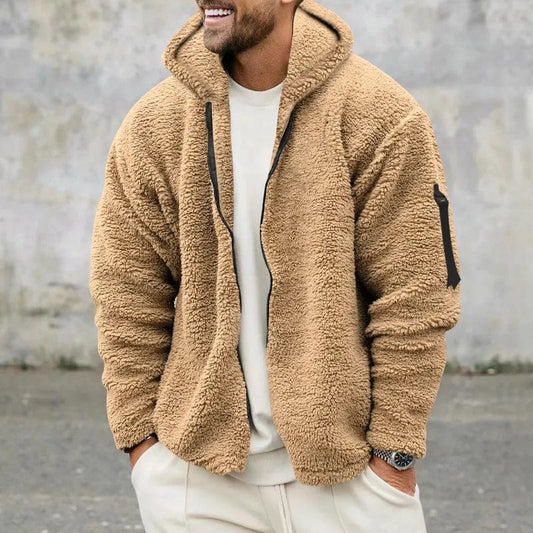 Heren Fleece Jas Warm Gevoerd met Capuchon Zacht - StudioMarella