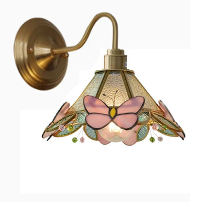 Wandlamp Tiffany Gebrandschilderd Glas Koper E27 Slaapkamer Woonkamer Gang Retro Vintage Wandverlichting Sfeerverlichting Klassiek
