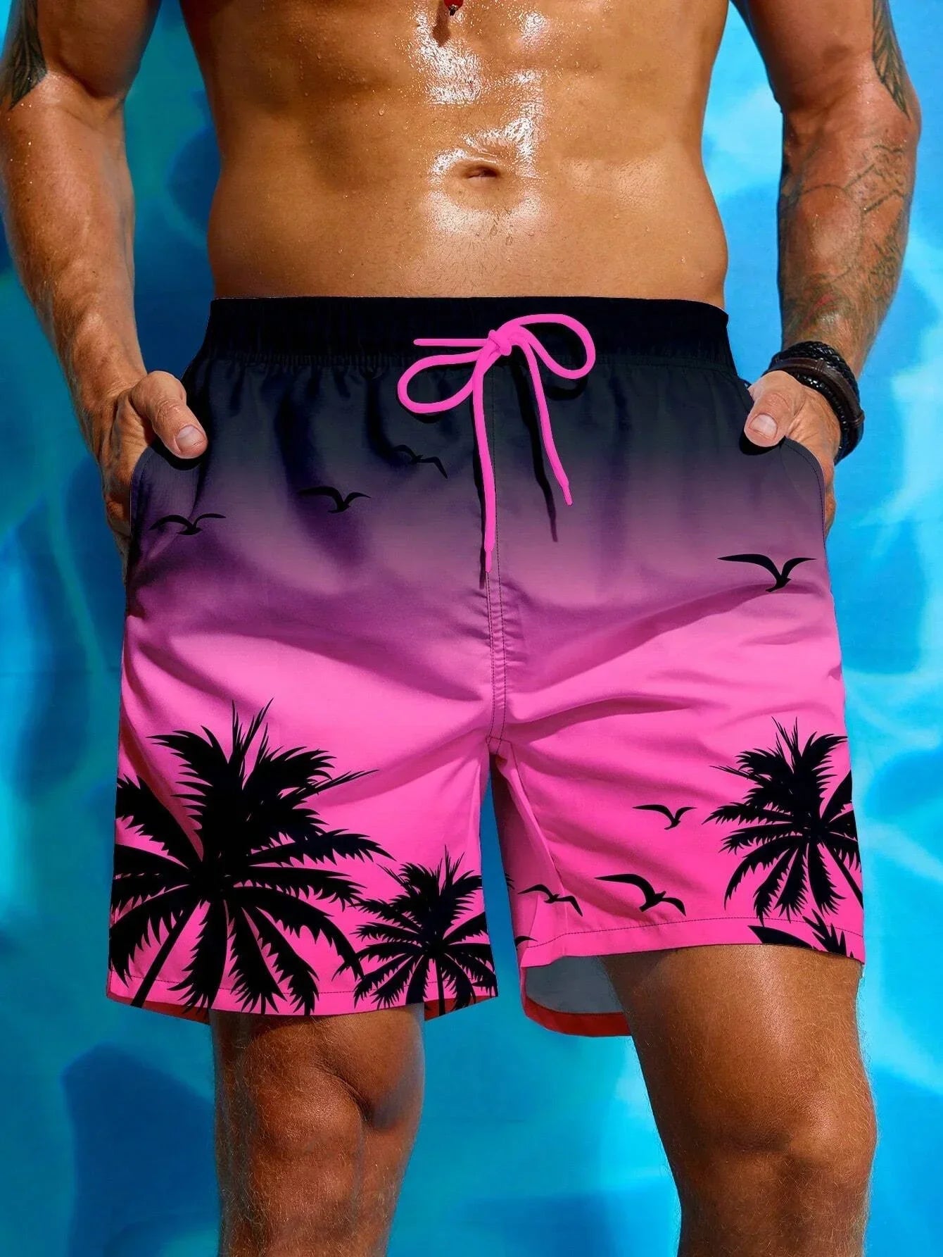 Mannen Short Tropical Print Zwemshort
