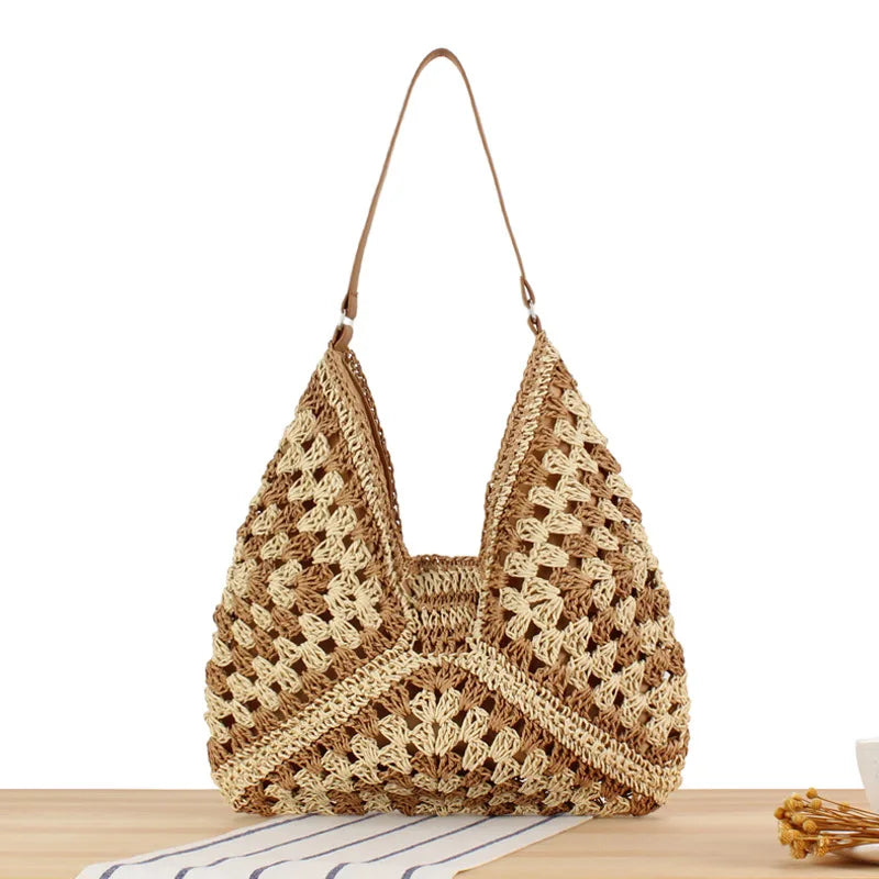 Vakantie Strandtas van Rieten Stro met Vintage Look