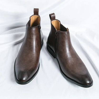 Heren Chelsea Boots Zwart Leer Elegant Design