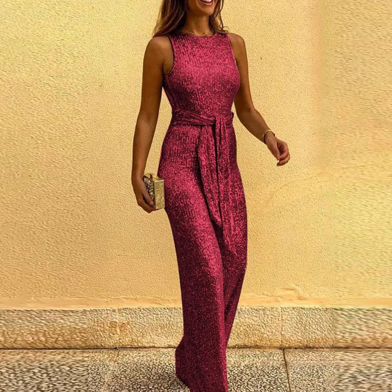 Feestelijke Glimmende Jumpsuit Met Pailletten