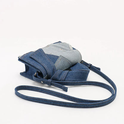 Stijlvolle Blauwe Denim Handtas