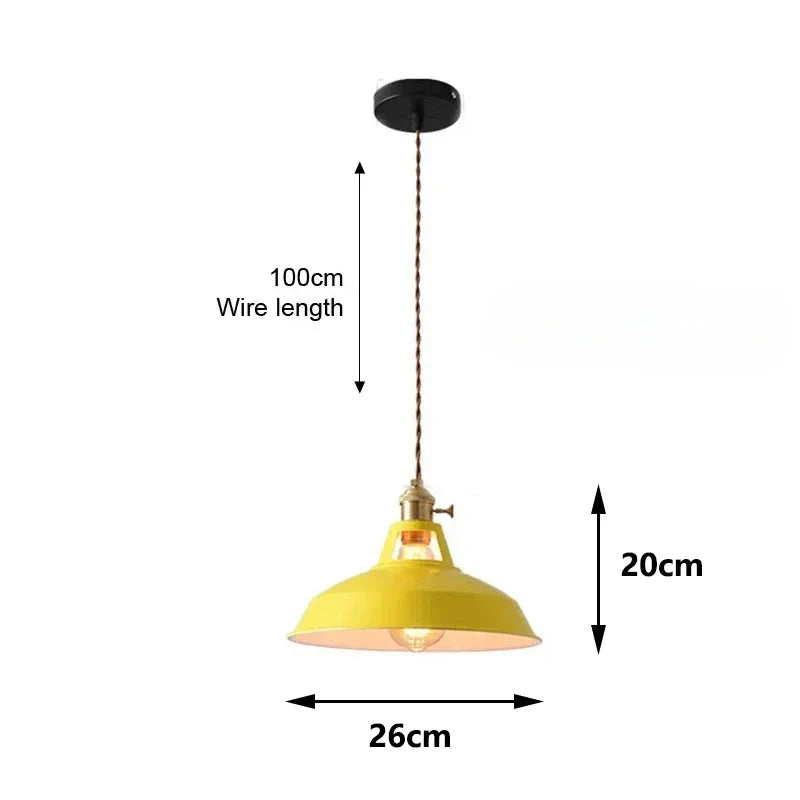Aluminium hanglamp met E27 fitting in 8 moderne kleuren