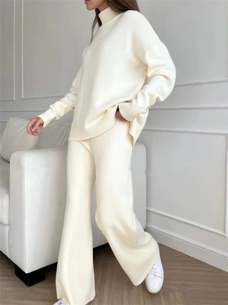 Dames Gebreide Set: Zachte Trui en Joggingbroek Warm en Comfortabel - StudioMarella