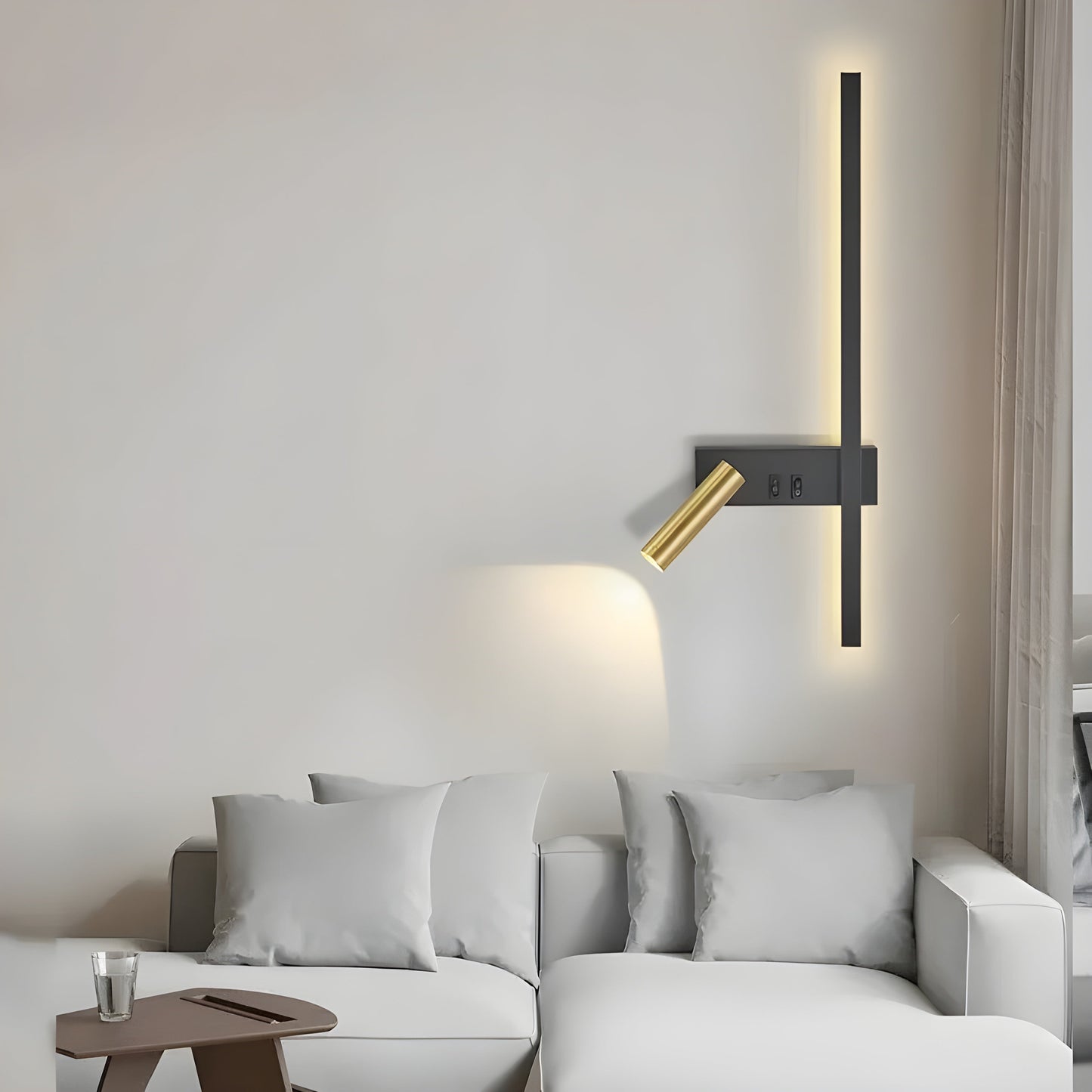Wandlamp LED Zwart Goud Met Schakelaar Up Down Light