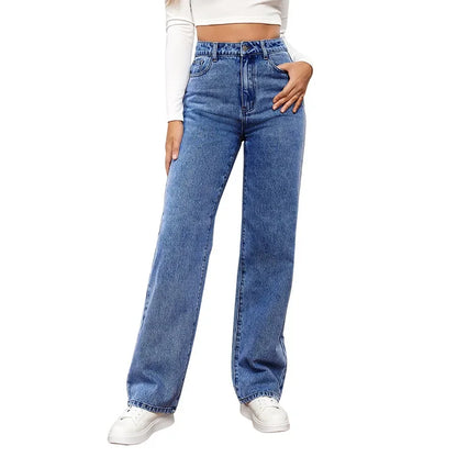Luxe Jeans Dames High Waist Stijlvolle Denim Broek
