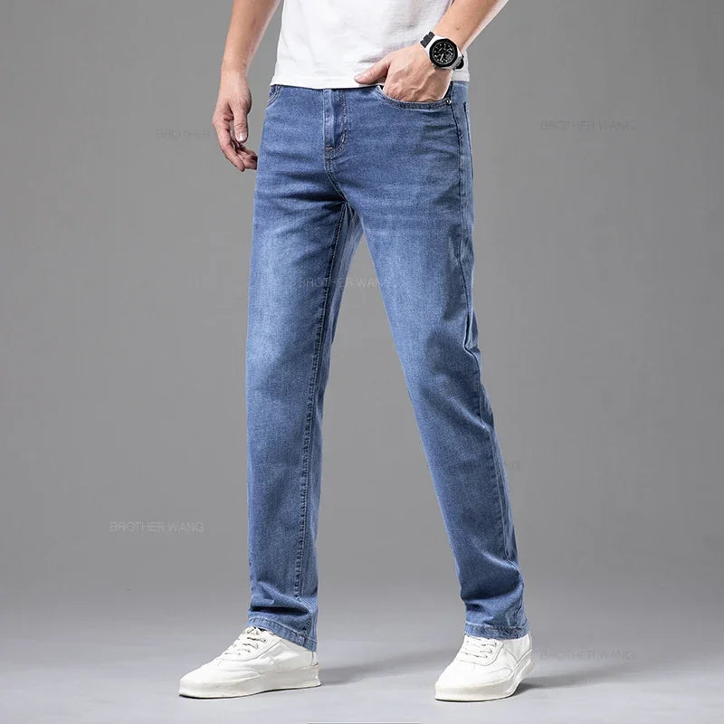 Heren Jeans Stretch Comfortabele Zittende Broek