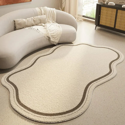 Vloerkleed Crème Organische Vorm Antislip Zacht Polyester Modern Design