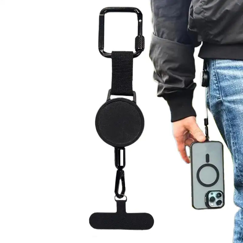 Intrekbare Telefoonhouder met Diefstalbeveiliging en Riemclip voor Actieve Levensstijl