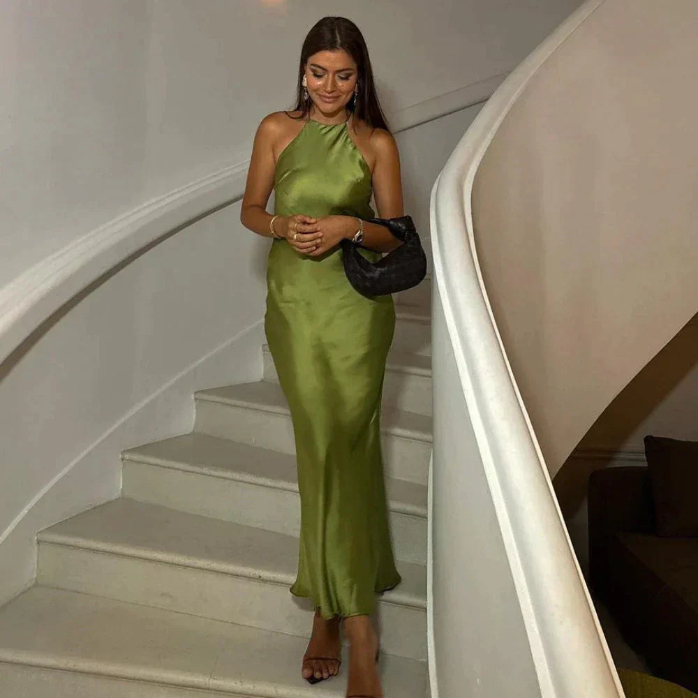 Mouwloze Zijden Jurk Elegant voor Dames - StudioMarella