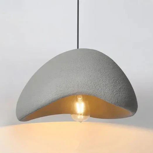Minimalistische Hanglamp met Natuurlijke Textuur en Warm Sfeerlicht voor Eetkamer en Woonkamer
