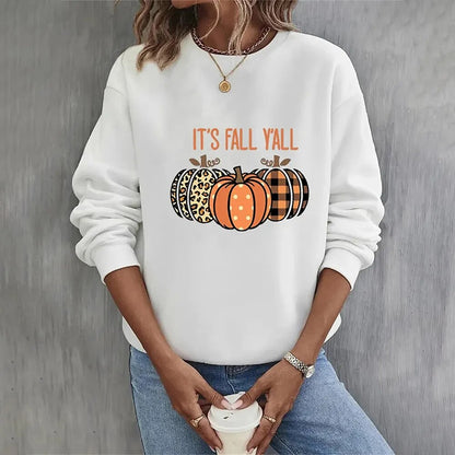 Halloween Sweatshirt met Pompoen Print