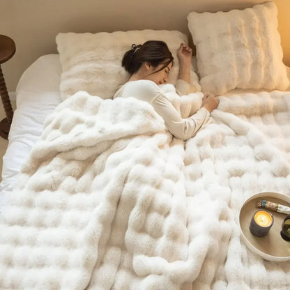 Zachte Imitatiebont Plaid - Pluizige Warme Deken voor Bank en Bed - 160x200 cm
