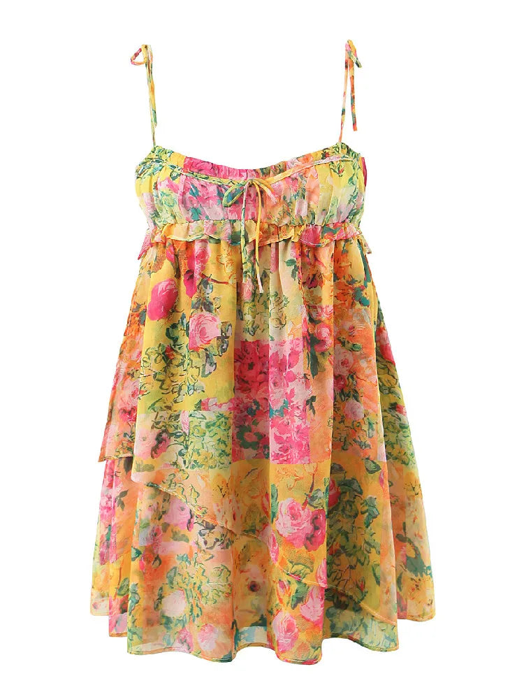 Bloemen Jurk Korte Mouw Elegant Damejurk