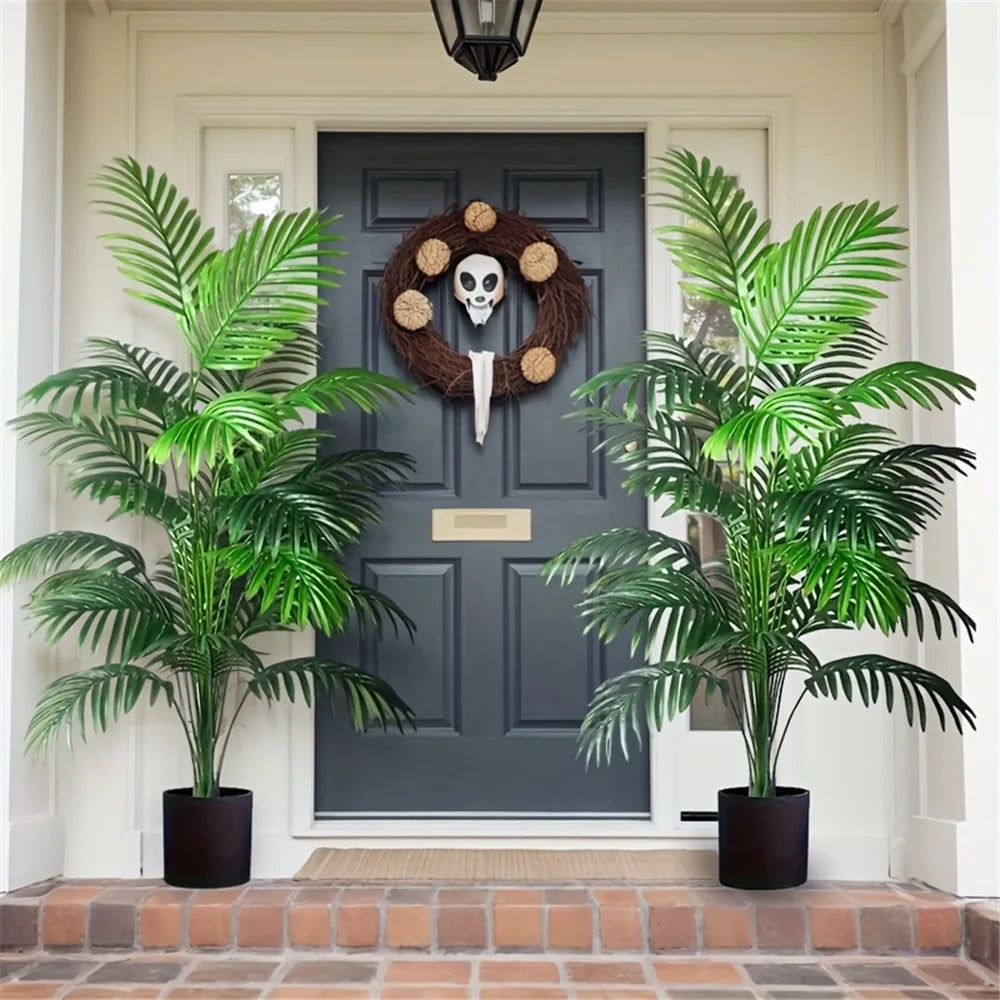 Kunstplant Areca Palm 90cm 24 Bladeren Buiten Binnen Woonkamer Slaapkamer Nep Palm Decoratieve Kunstboom Set van 2