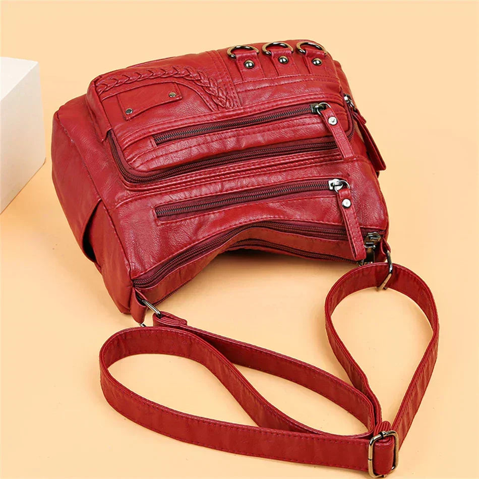 Vintage Handtas Vegan Leer Elegante Schoudertas Dames Retro Stijl Dagelijkse Tas Mode Accessoire Vrouwen