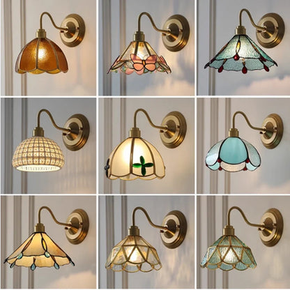 Wandlamp Tiffany Gebrandschilderd Glas Koper E27 Slaapkamer Woonkamer Gang Retro Vintage Wandverlichting Sfeerverlichting Klassiek