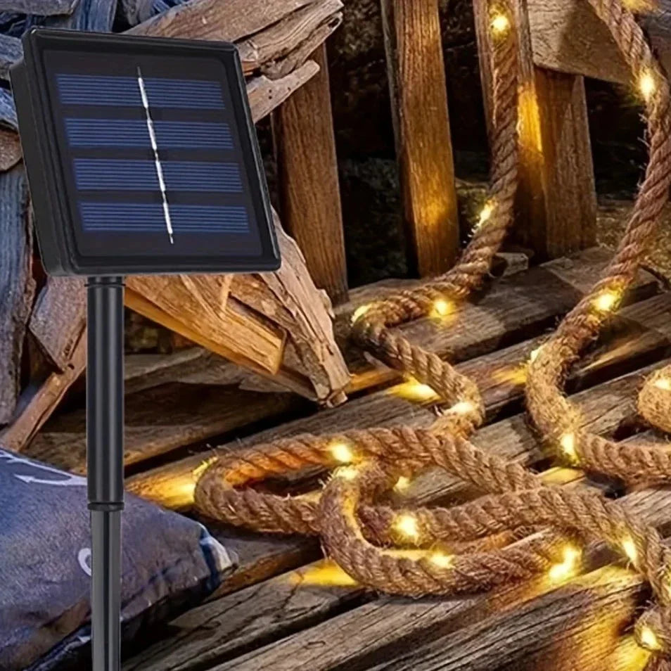Solar Henneptouw Tuinverlichting 5 Meter met Warm LED-licht