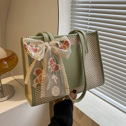 Gevlochten Handtas Zomer Vakantie Chic Mode