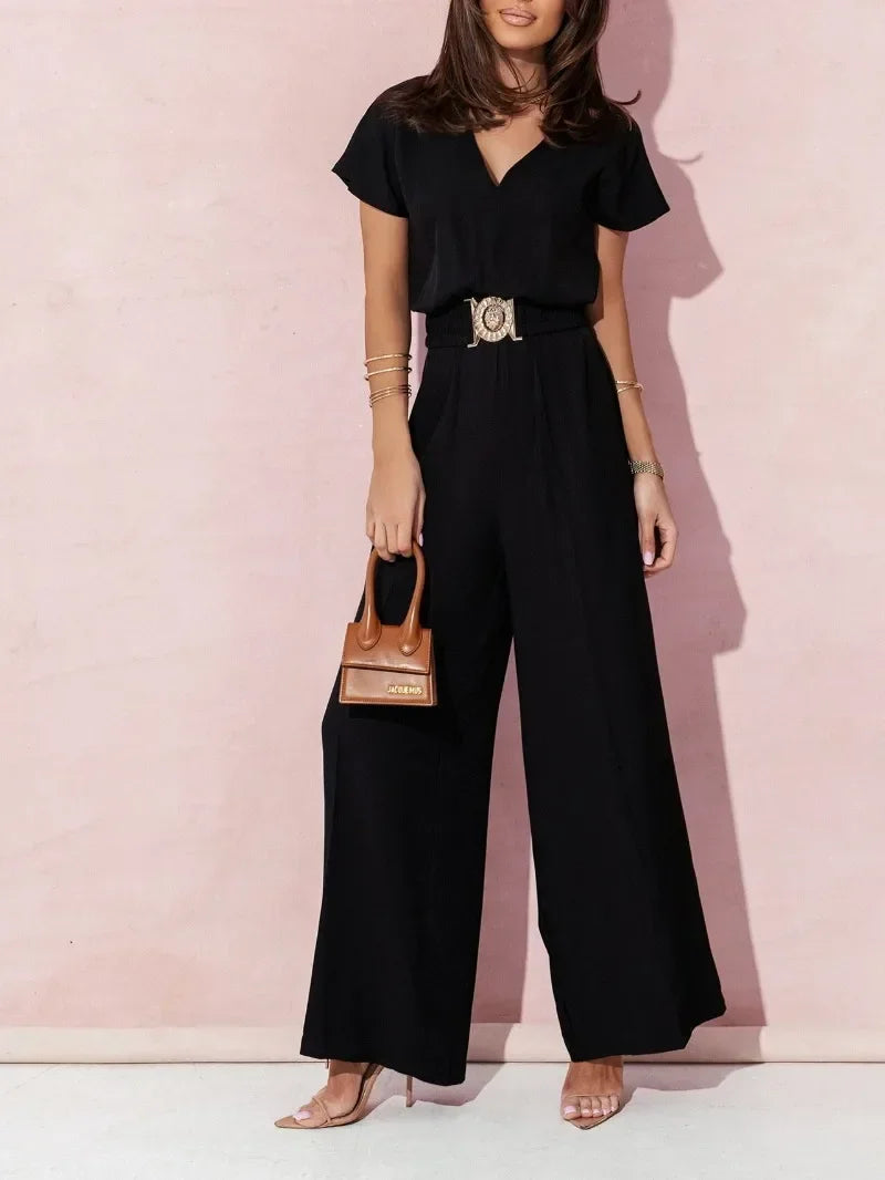 V-hals Jumpsuit Zomerjurk voor Vrouw