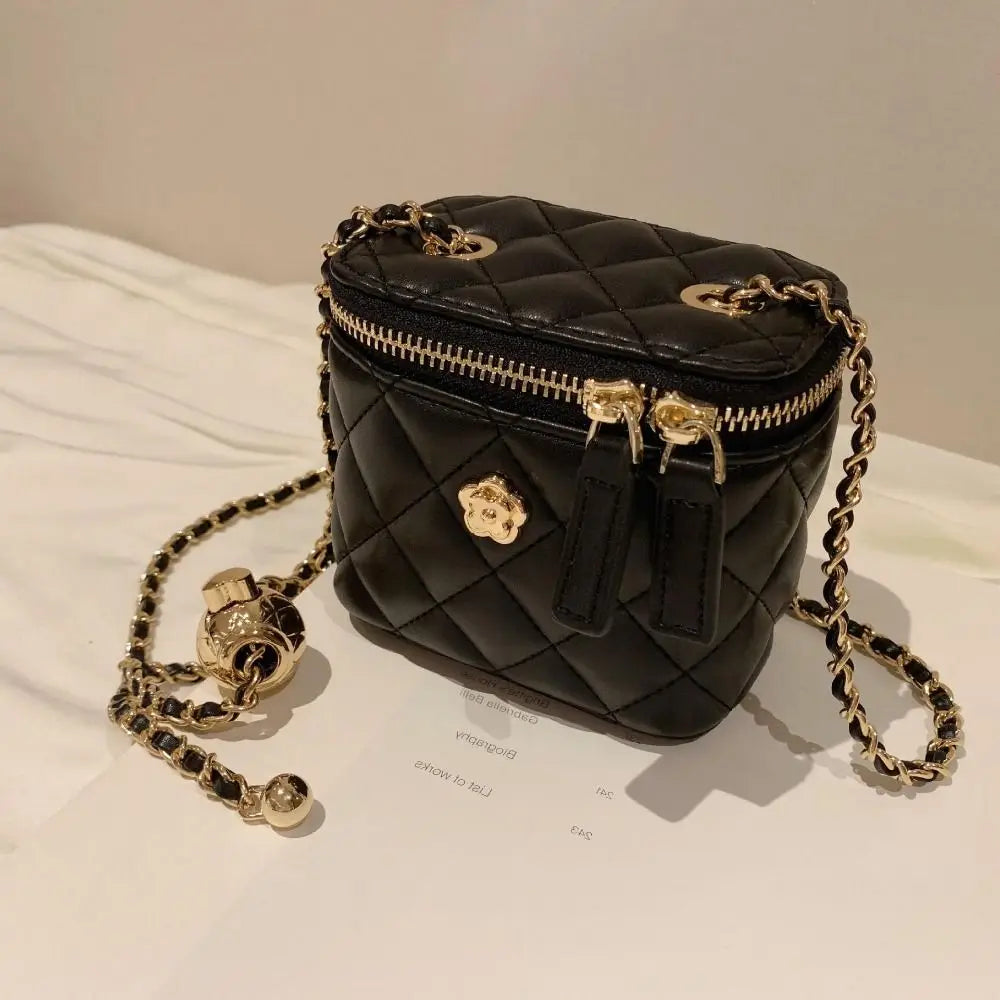 Luxe Ruit Schoudertas voor Dames Leer
