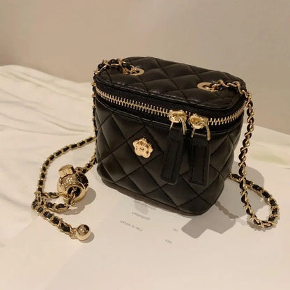 Luxe Ruit Schoudertas voor Dames Leer