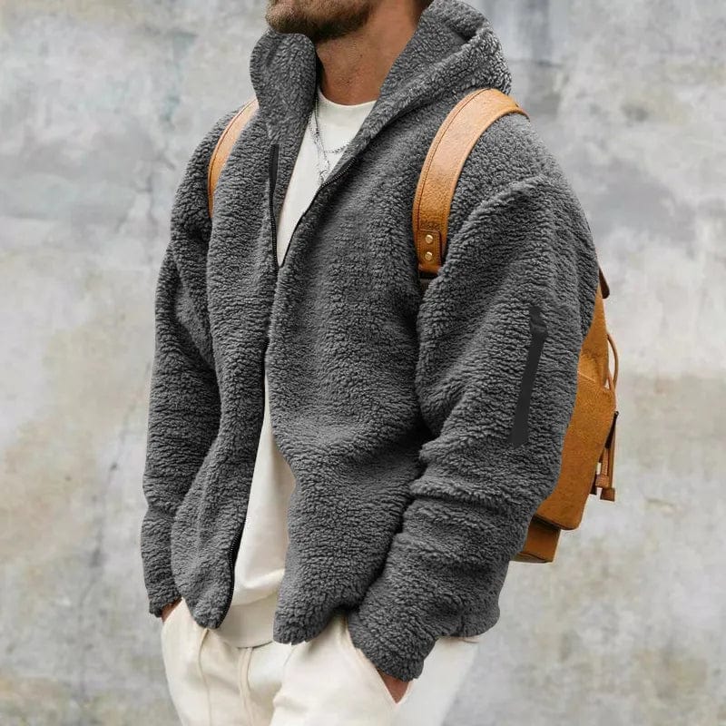 Heren Fleece Jas Warm Gevoerd met Capuchon Zacht