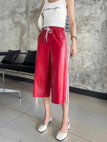 Leren Joggingbroek Echt Leer Zwart Luxe Stijl - StudioMarella