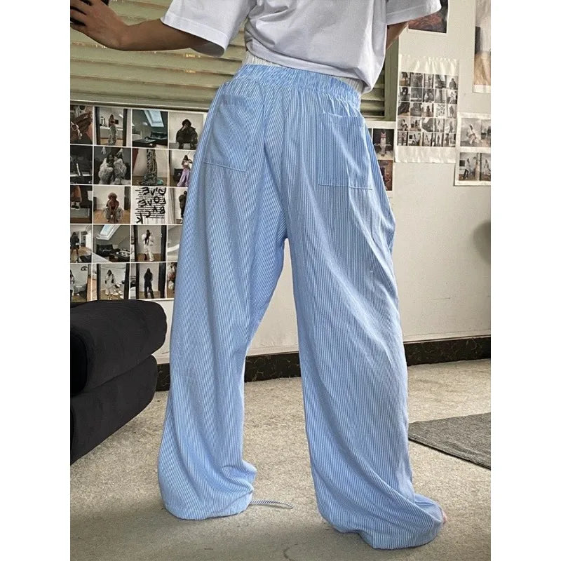Blauwe Gestreepte Broek voor Mannen Riviera Stijl