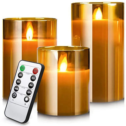 LED Kaarsen Set van 3 Stuks Vlamloze Kaarsen met Timer en Afstandsbediening Realistische Flikkering