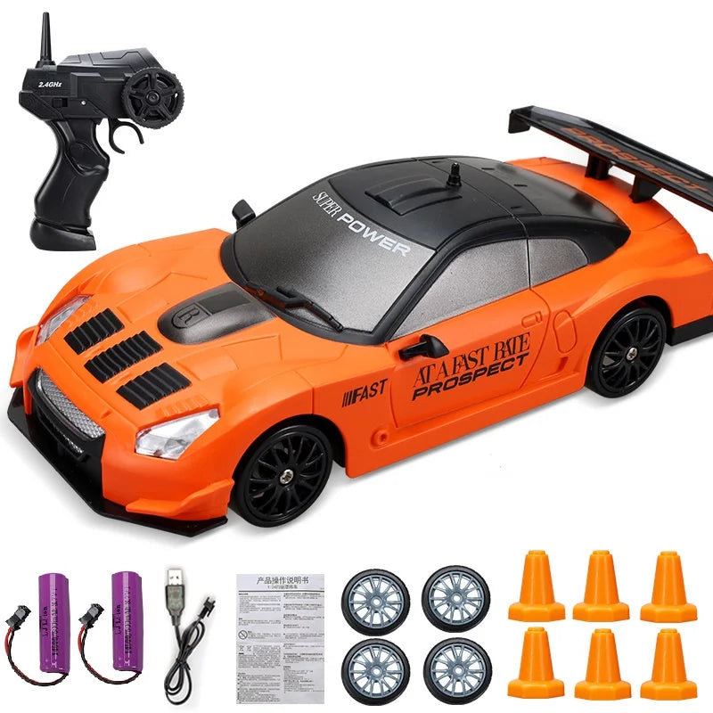 Minidrifter speelgoedauto RC-auto drift racer 2.4GHz afstandsbediening snelheid indoor outdoor kids jongens meisjes cadeau radiobestuurbare auto elektrisch voertuig