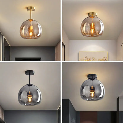Moderne LED plafondlamp van glas – design plafondverlichting met E27 fitting voor woonkamer, slaapkamer en keuken