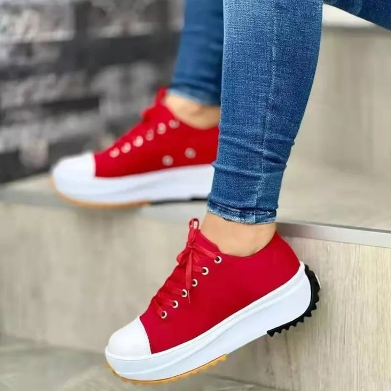 Zomer Sneakers Dames Comfortabel Leer