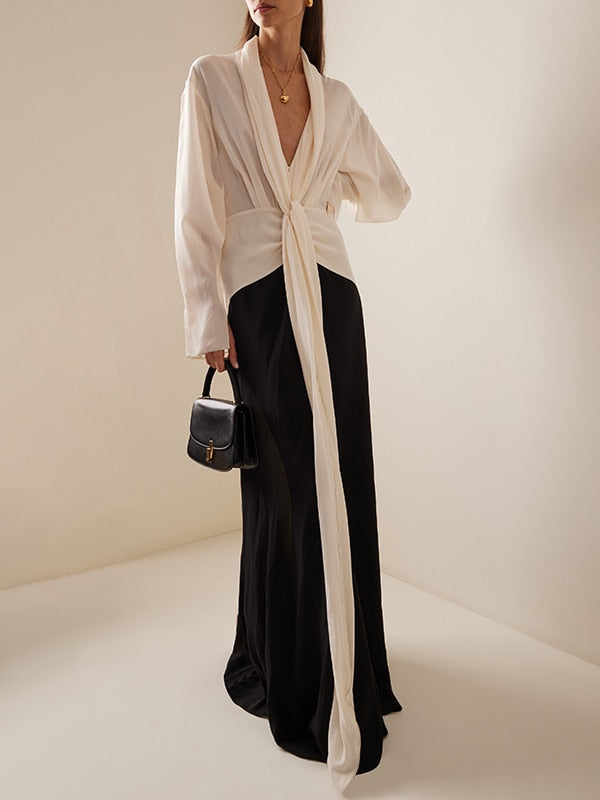 Jurk Dames Slim Fit Met Contrasterende Strepen - StudioMarella