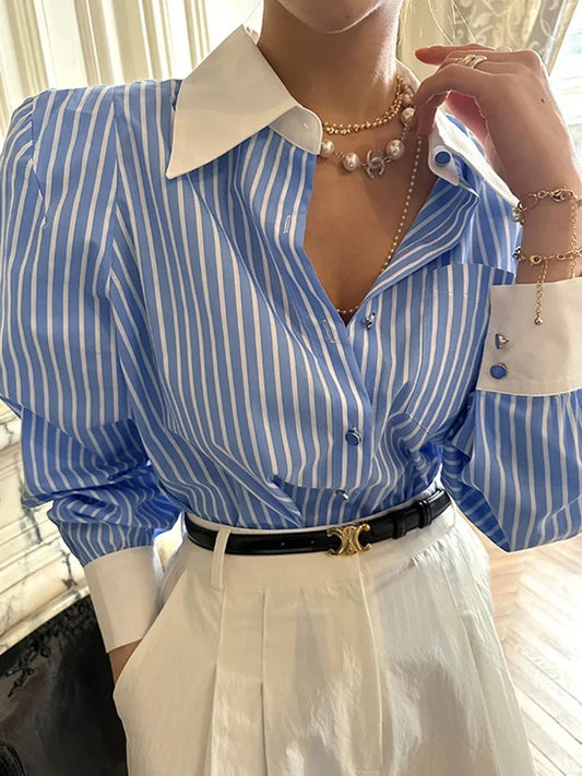 Stijlvolle Streep Blouse voor Vrouw - StudioMarella