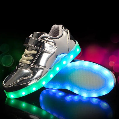 LED Kinderschoenen Sneakers Synthetisch Rubber Roze Met Licht Speelgoed Schoenen Klittenband Verlichting Kinderen