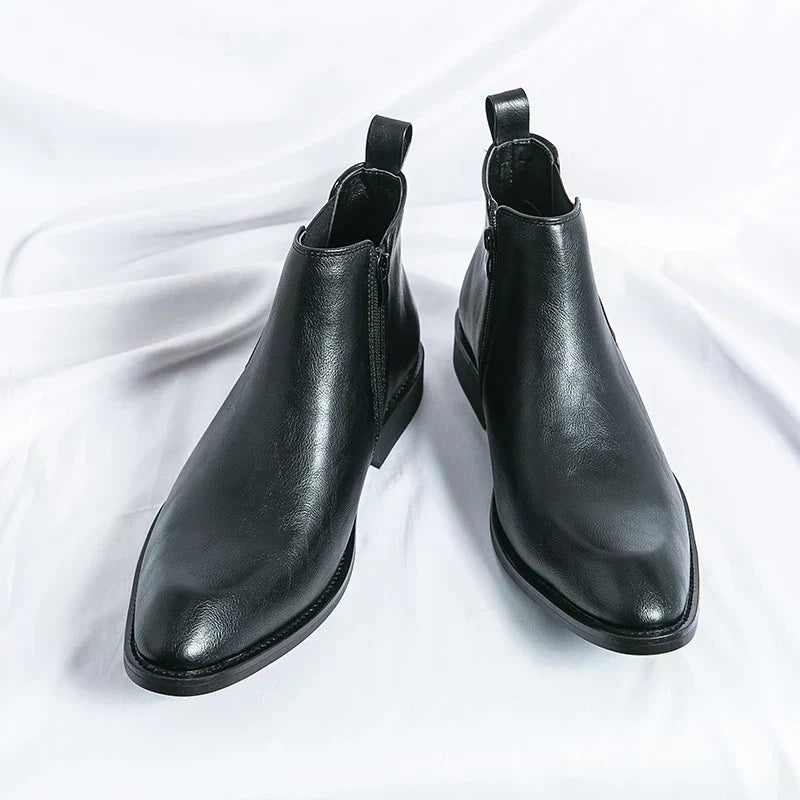 Heren Chelsea Boots Zwart Leer Elegant Design